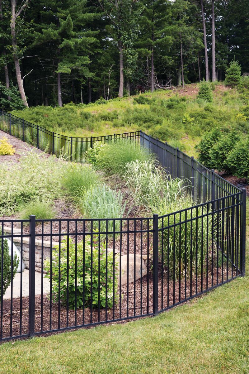 Granite Home Series - Fence Panel - 4½' x 6' Drop Rail-Aluminum Fence Panels-ActiveYards-Black-FenceCenter