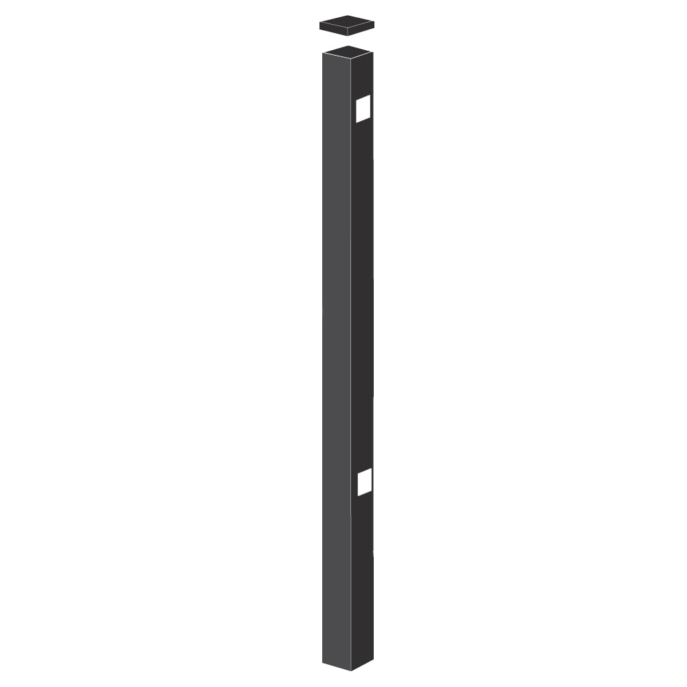 Heavy Duty Gate Post - 2" x 2" x 70" (E)-Aluminum Fence Posts-ActiveYards-Black-FenceCenter