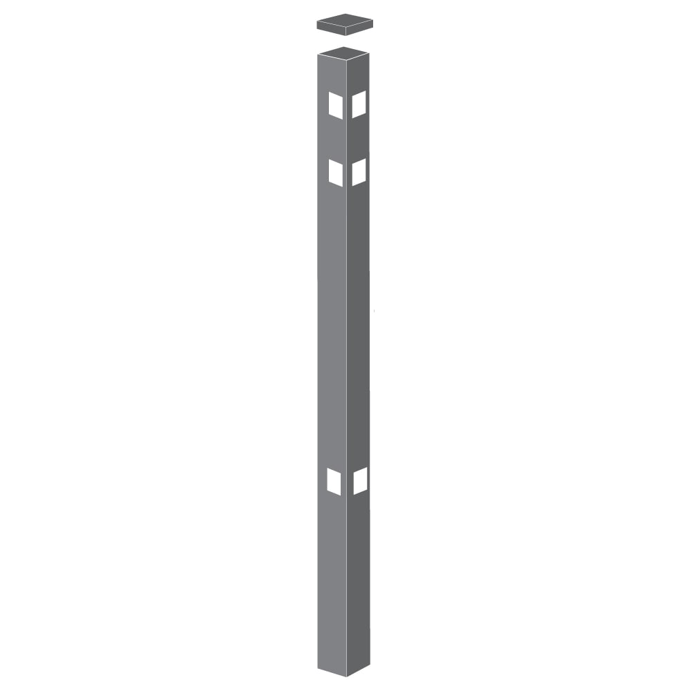 Corner Post - 2" x 2" x 82" (H)-Aluminum Fence Posts-ActiveYards-Pewter-FenceCenter