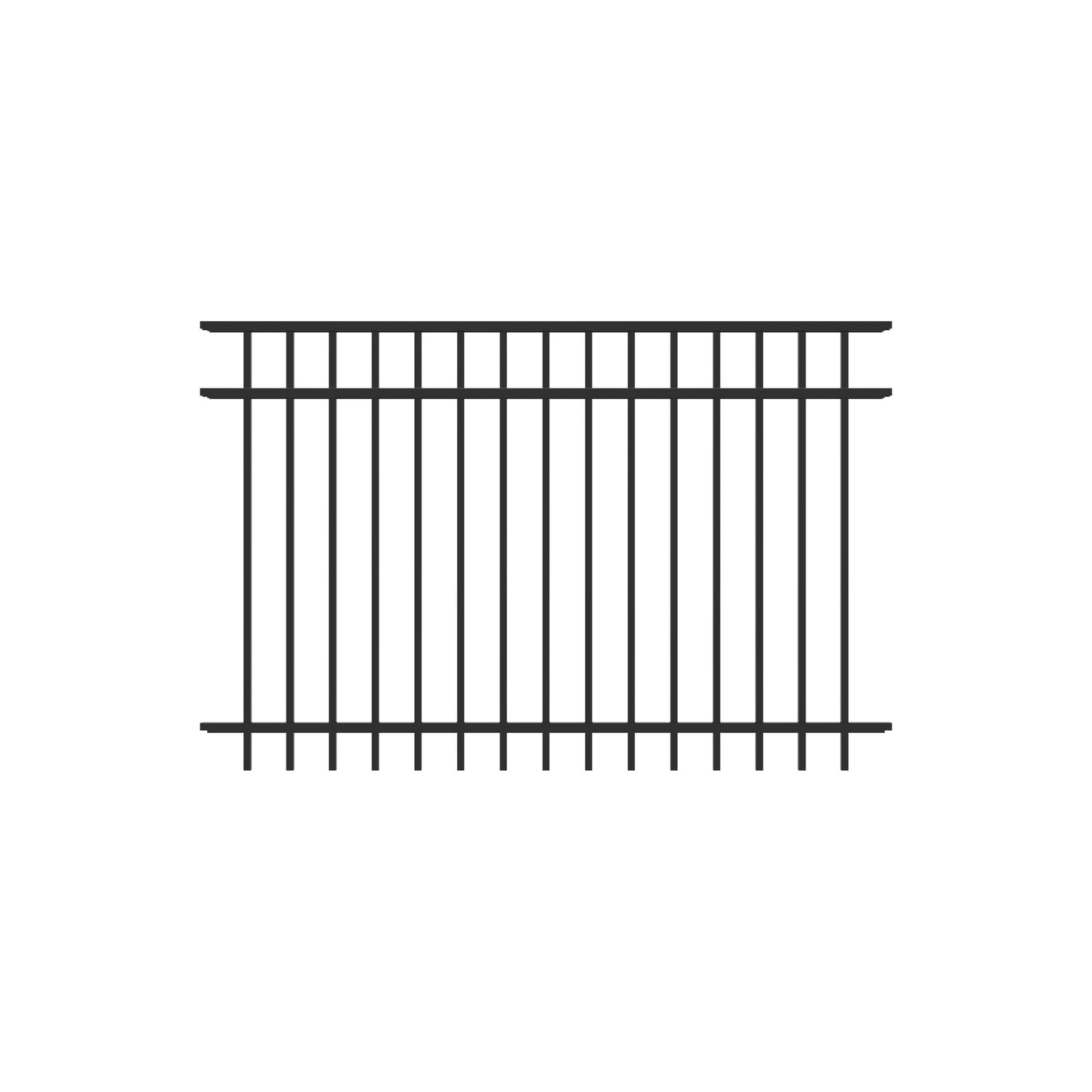 Granite Home Series - Fence Panel - 4' x 6'-Aluminum Fence Panels-ActiveYards-Black-FenceCenter