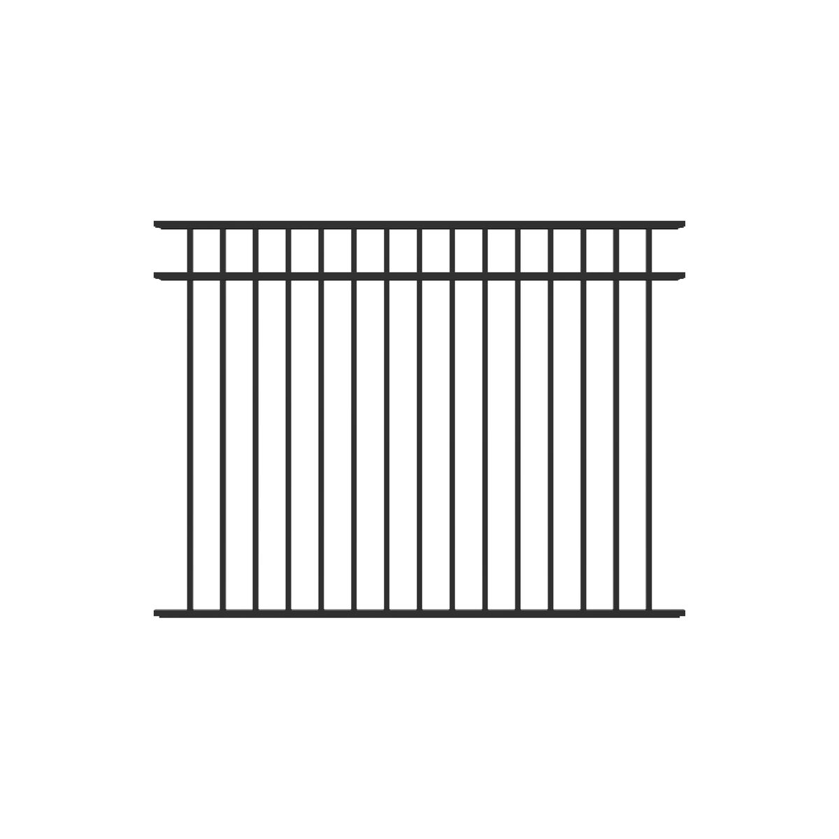 Granite Home Series - Fence Panel - 4½' x 6' Drop Rail-Aluminum Fence Panels-ActiveYards-Black-FenceCenter