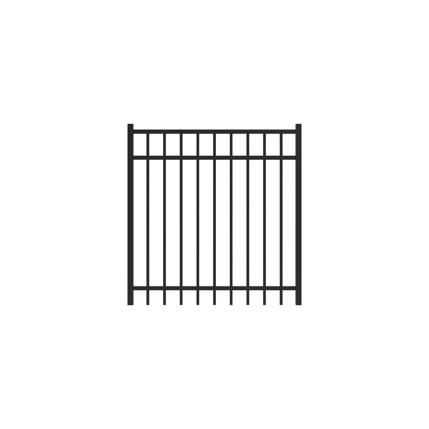 Granite Home Series - Straight Gate - 4' x 4'-Aluminum Fence Gates-ActiveYards-Black-FenceCenter