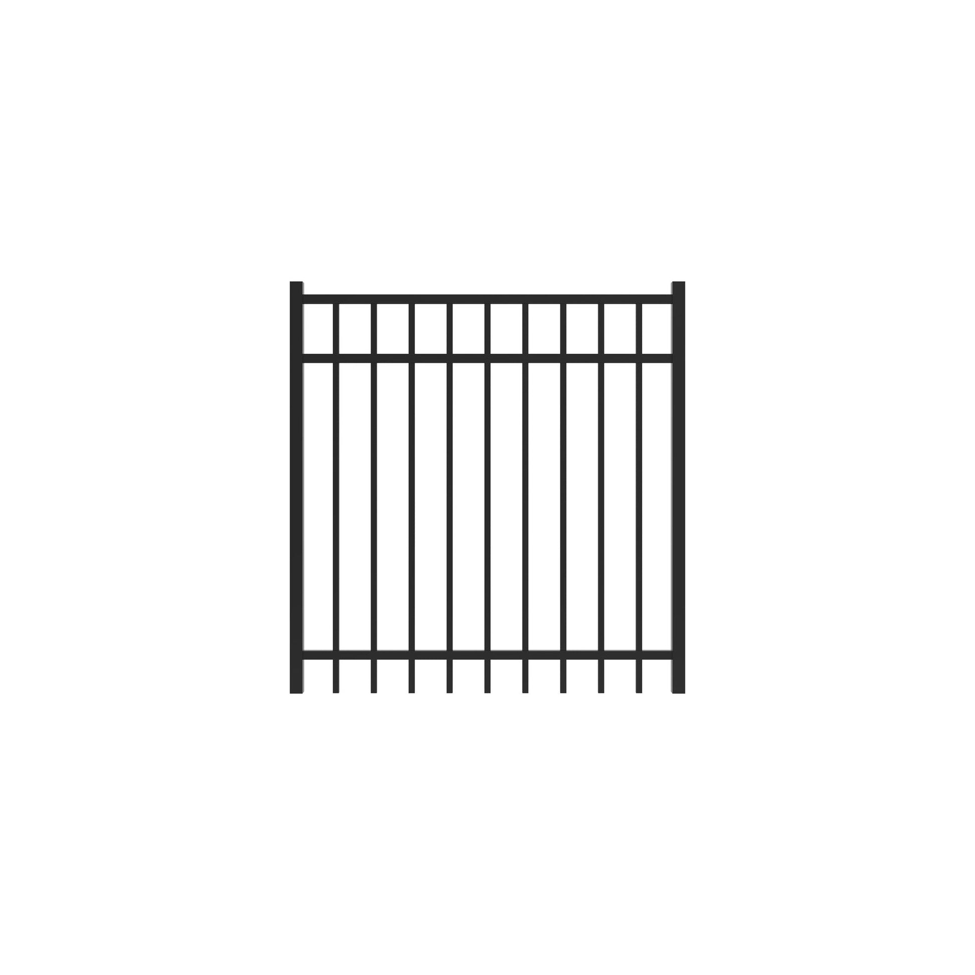 Granite Home Series - Straight Gate - 4' x 4'-Aluminum Fence Gates-ActiveYards-Black-FenceCenter