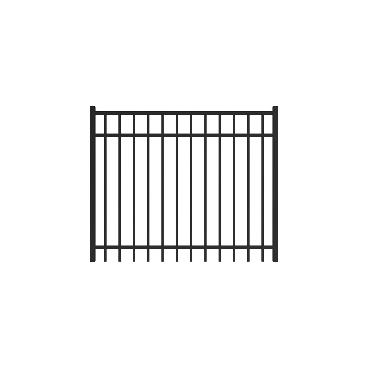 Granite Home Series - Straight Gate - 4' x 5'-Aluminum Fence Gates-ActiveYards-Black-FenceCenter