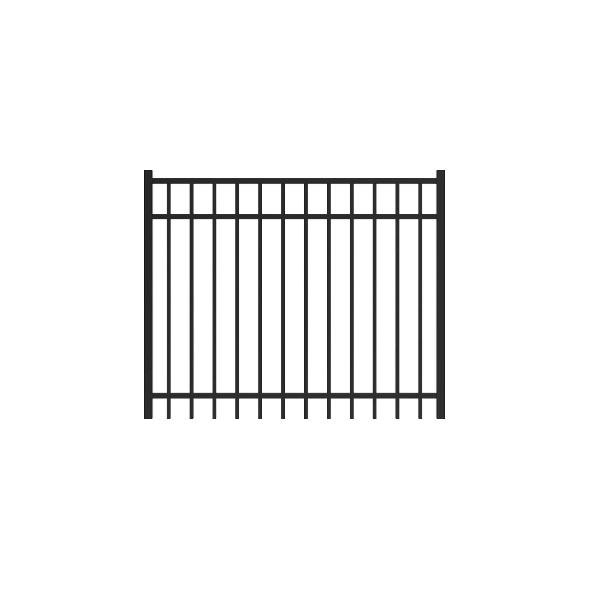 Granite Home Series - Straight Gate - 4' x 5'-Aluminum Fence Gates-ActiveYards-Black-FenceCenter