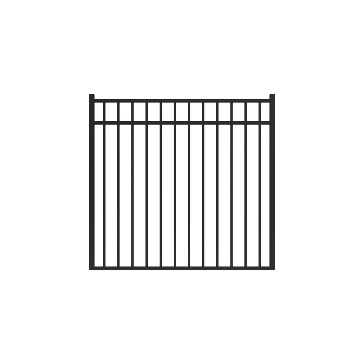 Granite Home Series - Straight Gate - 4½' x 5'-Aluminum Fence Gates-ActiveYards-Black-FenceCenter