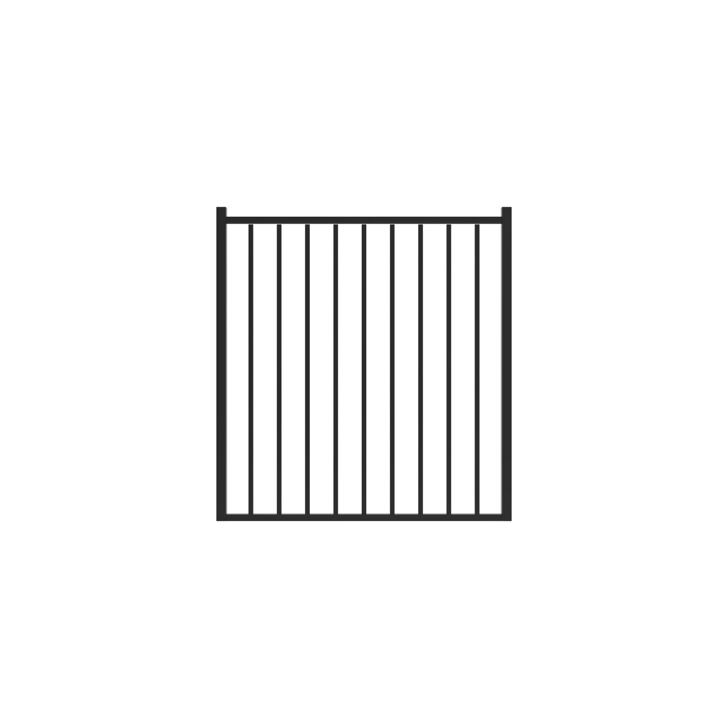 Bedrock Home Series - Straight Gate - 4' x 4'-Aluminum Fence Gates-ActiveYards-Black-FenceCenter