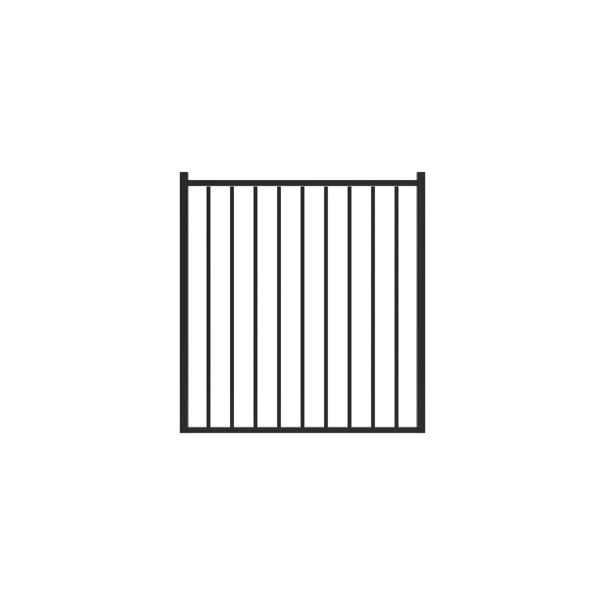 Bedrock Home Series - Straight Gate - 4' x 4'-Aluminum Fence Gates-ActiveYards-Black-FenceCenter