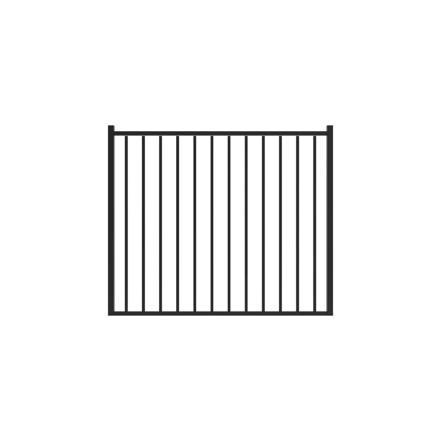 Bedrock Home Series - Straight Gate - 4' x 5'-Aluminum Fence Gates-ActiveYards-Black-FenceCenter
