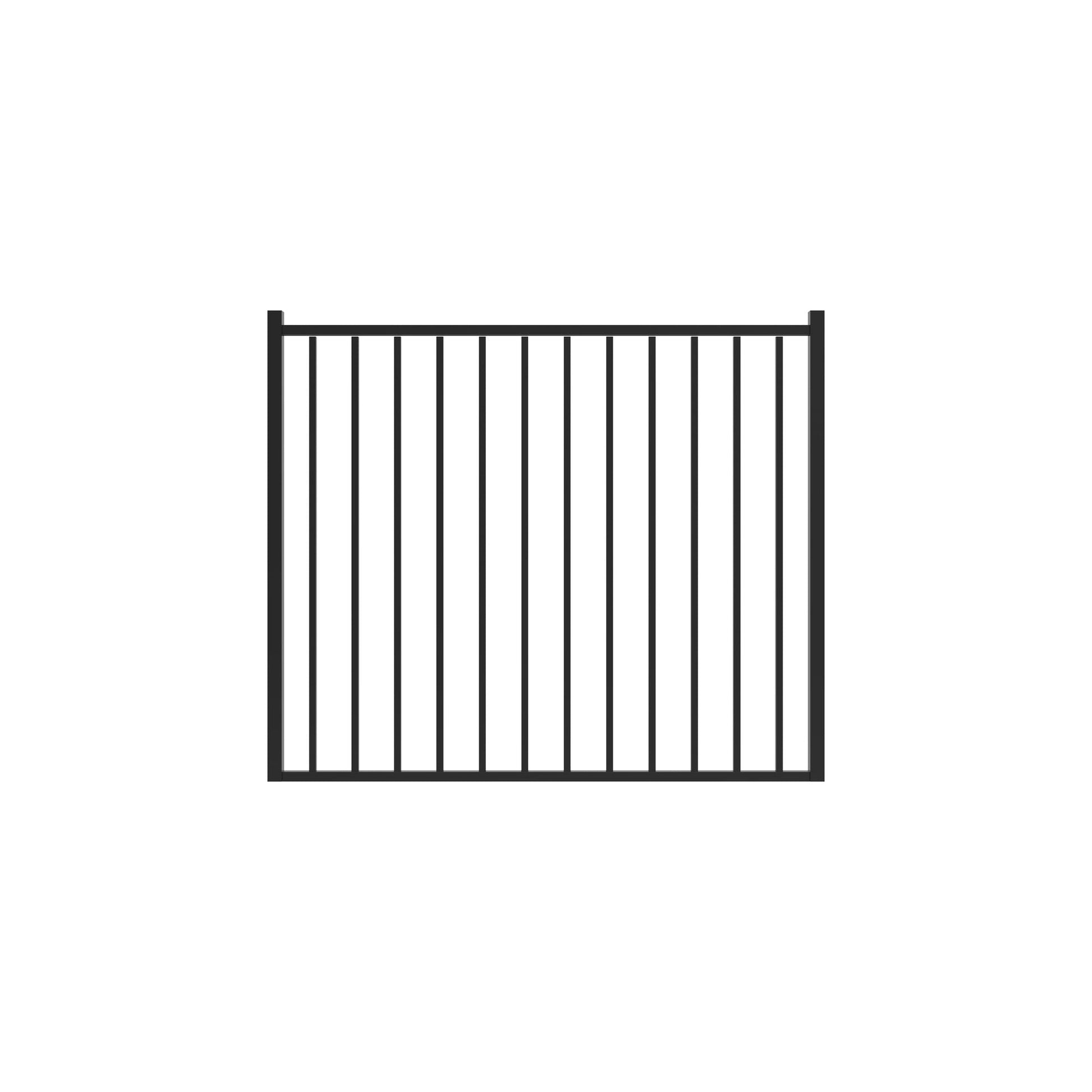 Bedrock Home Series - Straight Gate - 4' x 5'-Aluminum Fence Gates-ActiveYards-Black-FenceCenter