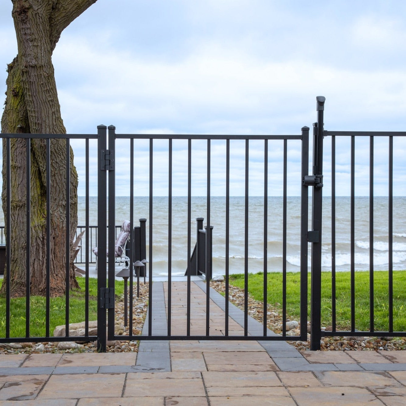 Bedrock Home Series - Straight Gate - 4' x 4'-Aluminum Fence Gates-ActiveYards-Black-FenceCenter