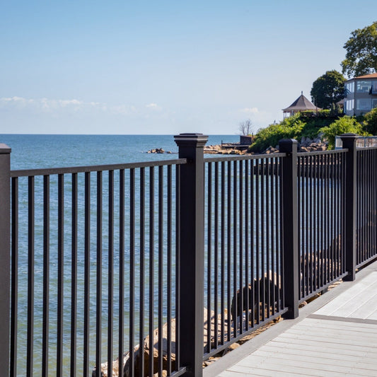 Bedrock Haven Series - Fence Panel - 4' x 6'-Aluminum Fence Panels-ActiveYards-Black-FenceCenter