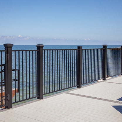 Bedrock Haven Series - Fence Panel - 4' x 6'-Aluminum Fence Panels-ActiveYards-Black-FenceCenter