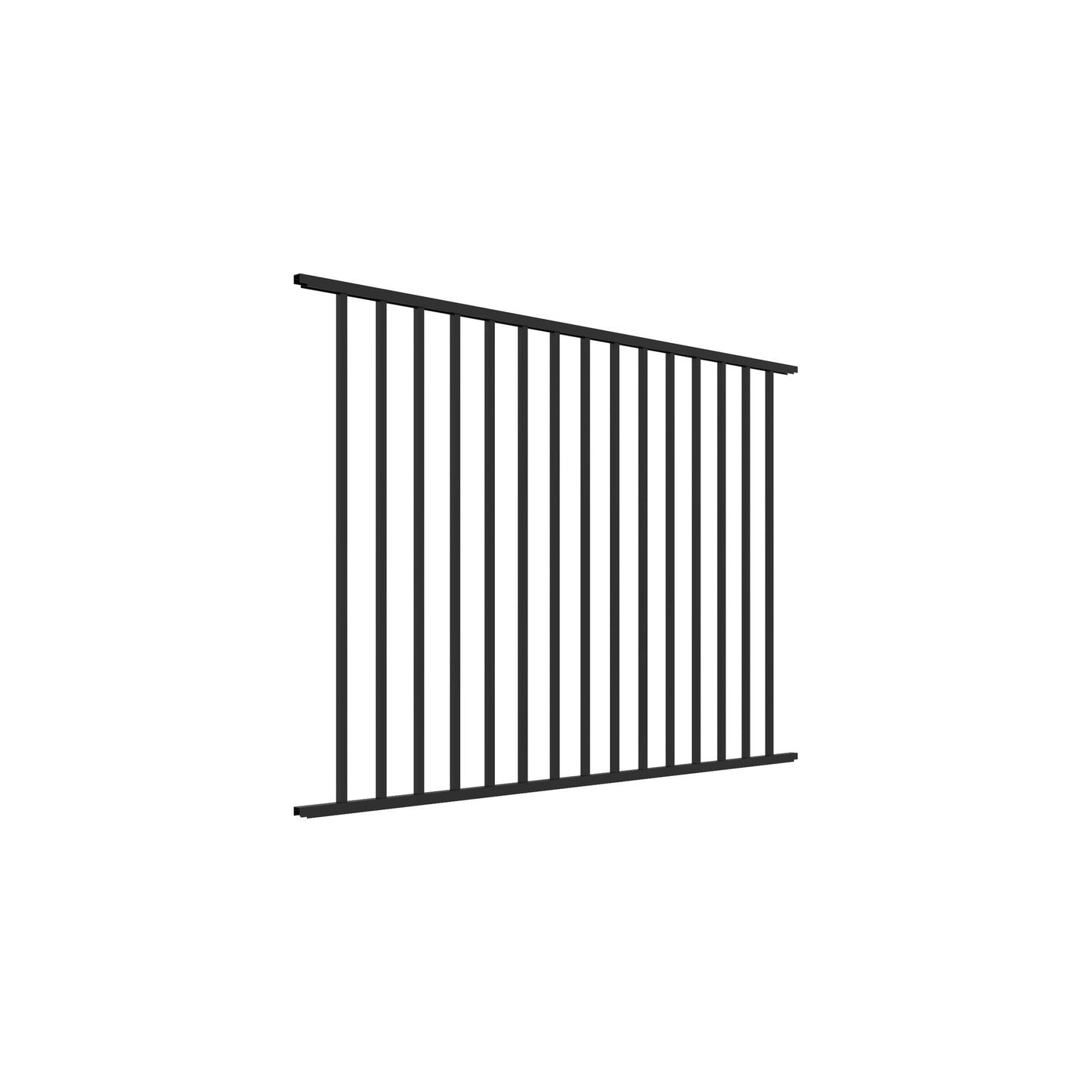 Bedrock Haven Series - Fence Panel - 4' x 6'-Aluminum Fence Panels-ActiveYards-Black-FenceCenter