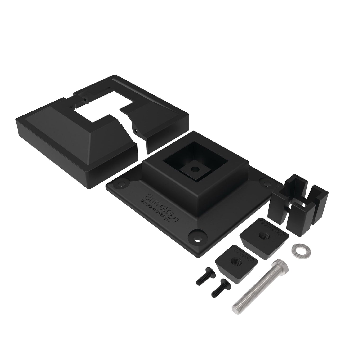 Surface Mount & Cover G2 - 2"-Accessories-BOL Hardware-Black-12-FenceCenter