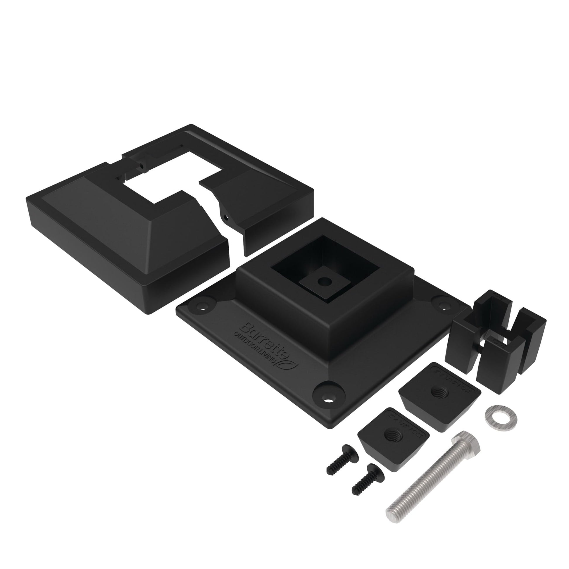 Surface Mount & Cover G2 - 2"-Accessories-BOL Hardware-Black-12-FenceCenter