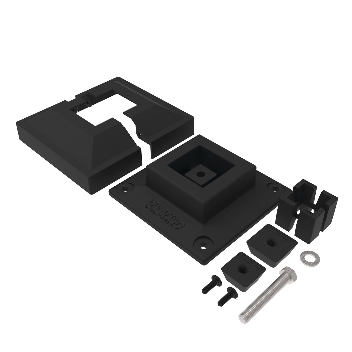 Surface Mount & Cover G2 - 2"-Accessories-BOL Hardware-Matte Black-12-FenceCenter