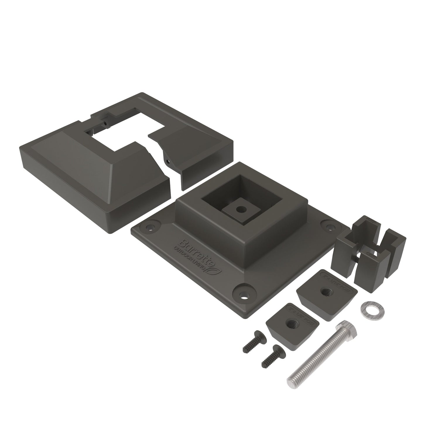 Surface Mount & Cover G2 - 2"-Accessories-BOL Hardware-Pewter-12-FenceCenter