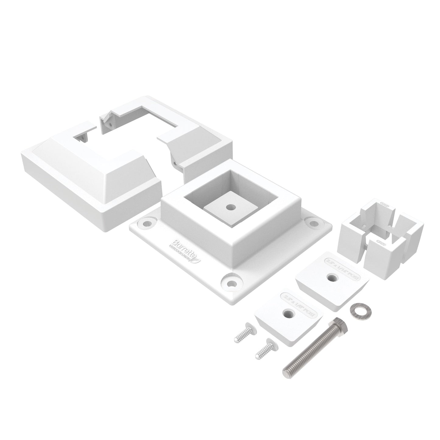 Surface Mount & Cover G2 - 2.5"-Accessories-BOL Hardware-White-12-FenceCenter