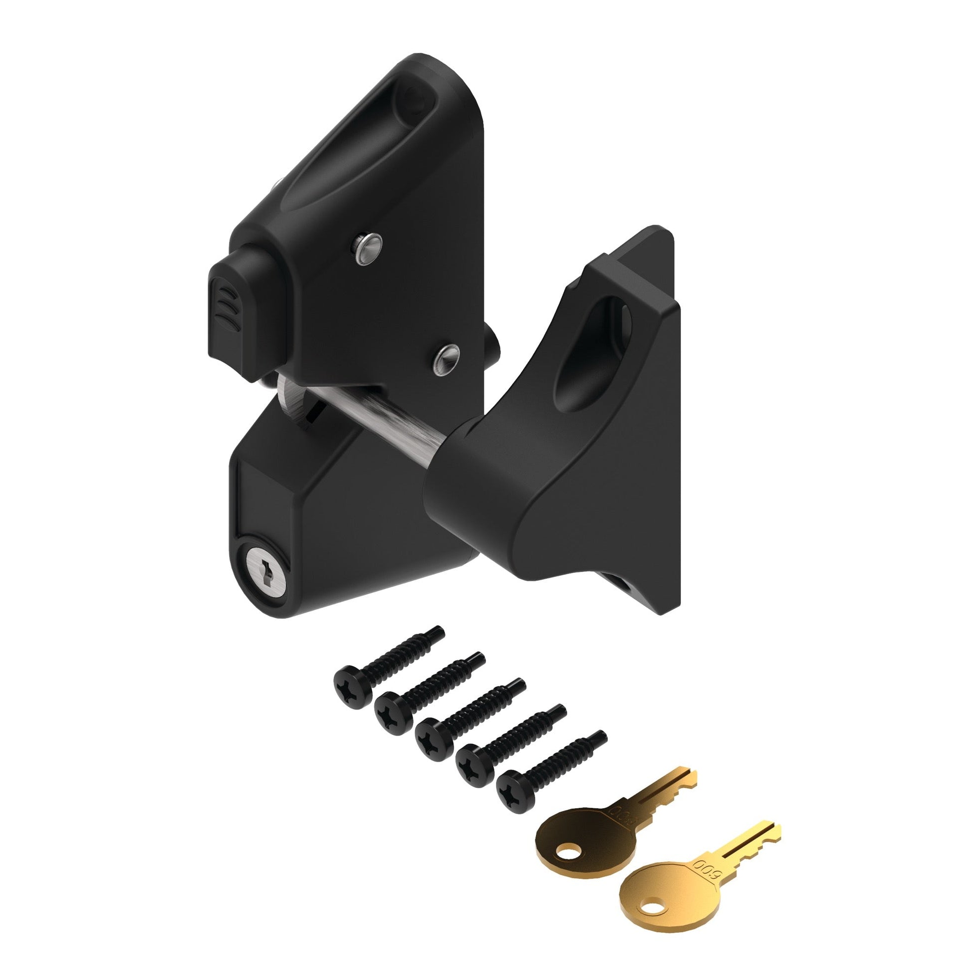 Gravity Latch - One Sided Locking-Latches-BOL Hardware-Black-48-FenceCenter