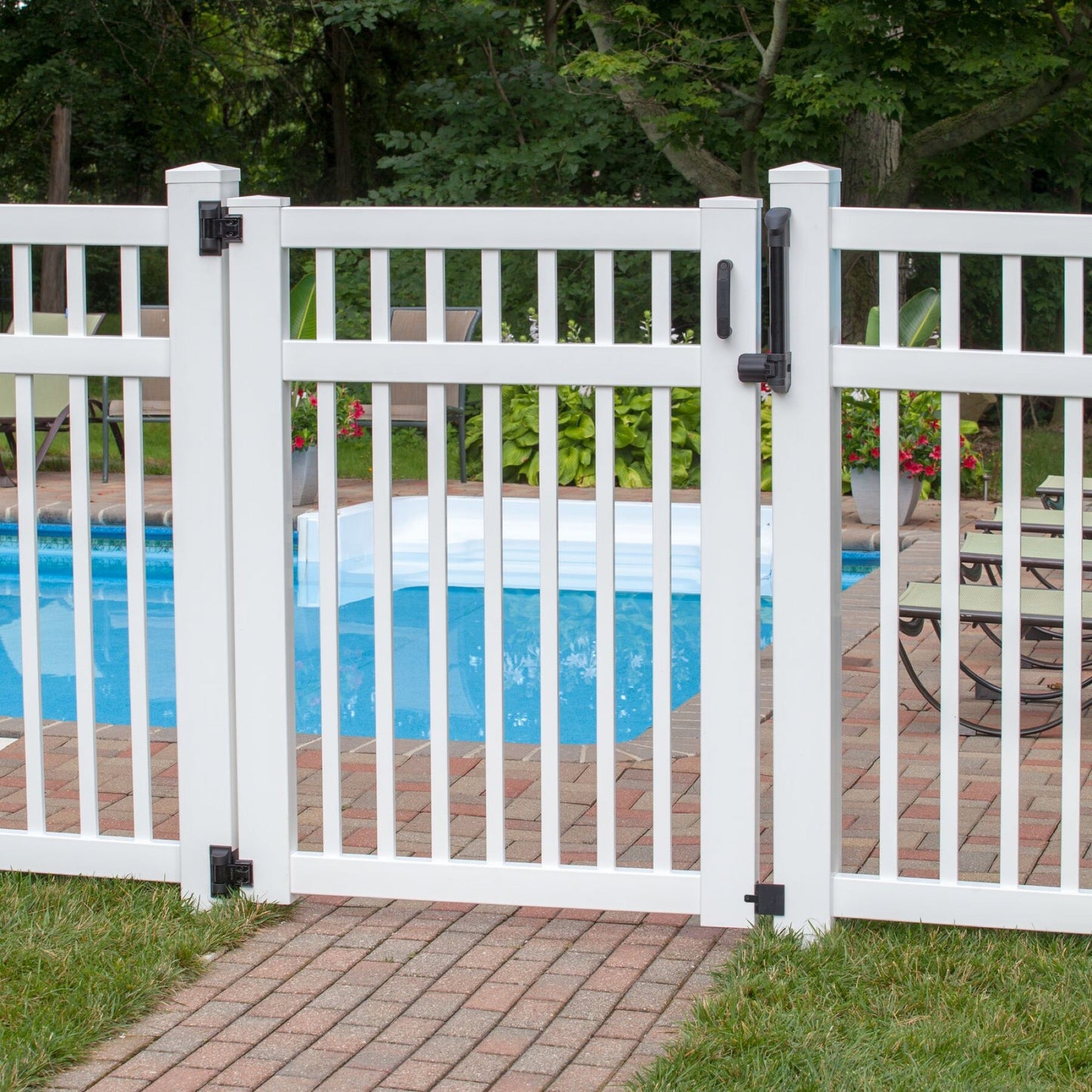 Pool Safety Latch - Locking - Compact-Latches-BOL Hardware-Black-9-FenceCenter