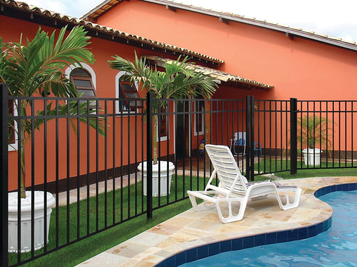 Granite Home Series - Fence Panel - 4½' x 6' Drop Rail-Aluminum Fence Panels-ActiveYards-Black-FenceCenter